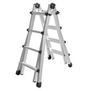 Telescopic steel ladder 